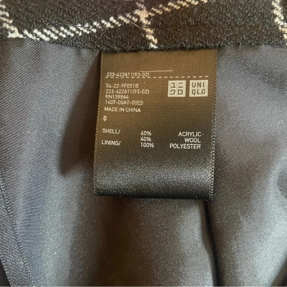 Uniqlo x Ines De La Fressange Wool Blend Fringe Windowpane Wrap Skirt 0 - Picture 7 of 8